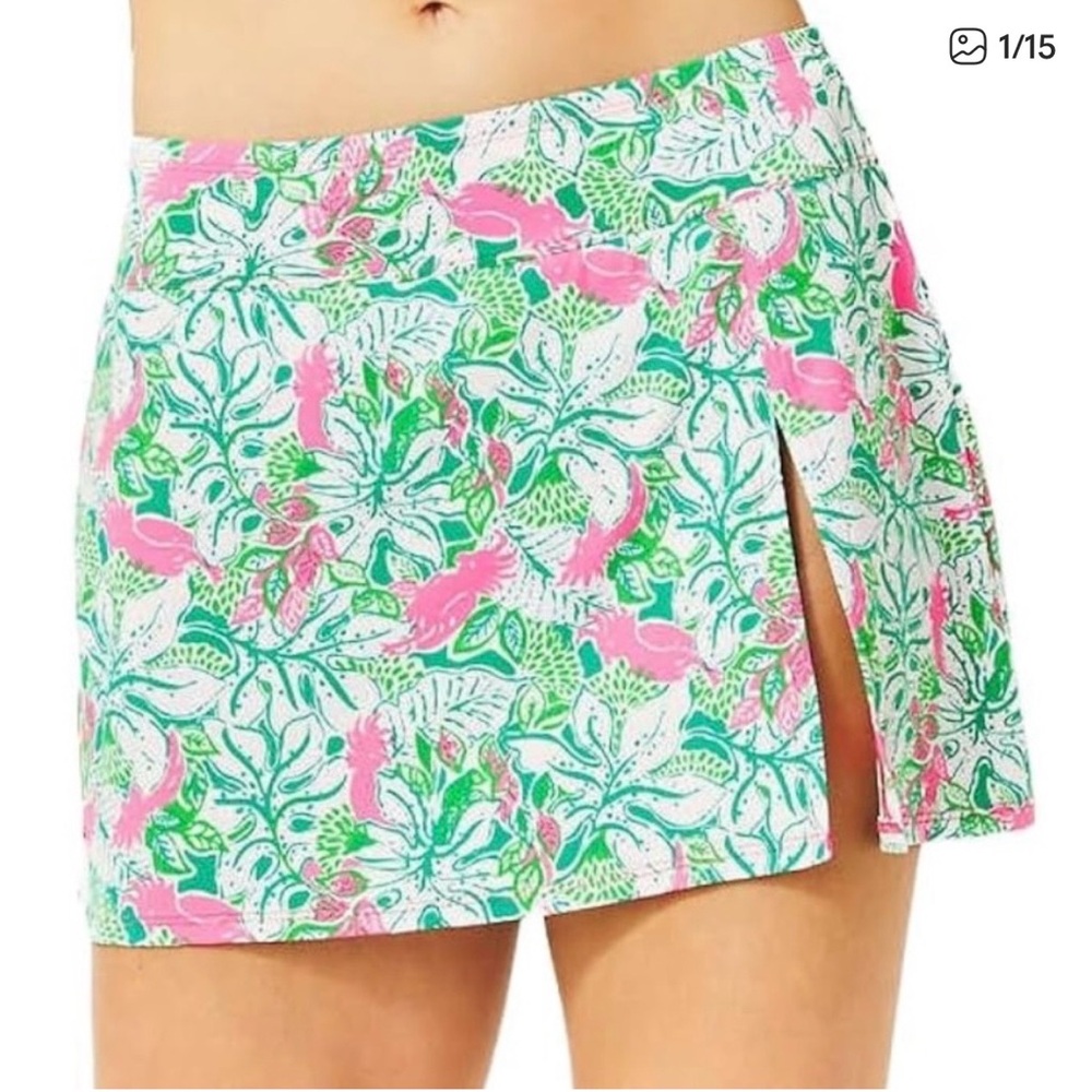 Lilly Pulitzer Kellyann Skirted Swim Bottom Botanical Green Just Wing It